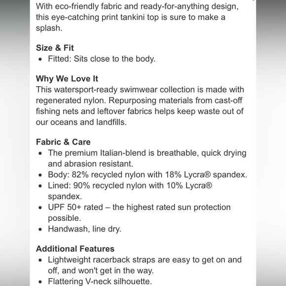 NWT LL Bean Tankini - Picture 7 of 8